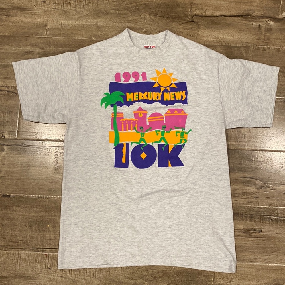 Vintage Sof Tee Mercury News 10K Marathon T-shirt
